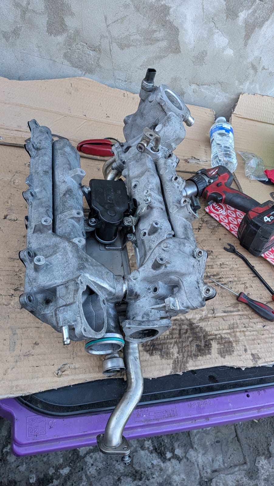 Intake manifold removed for cleaning